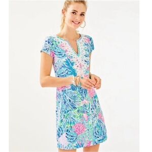 COPY - Lilly Pulitzer Pink and Blue Floral Dress Coverup